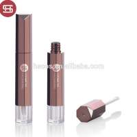 Empty round clear plastic lipgloss tube containers  packaging with brush